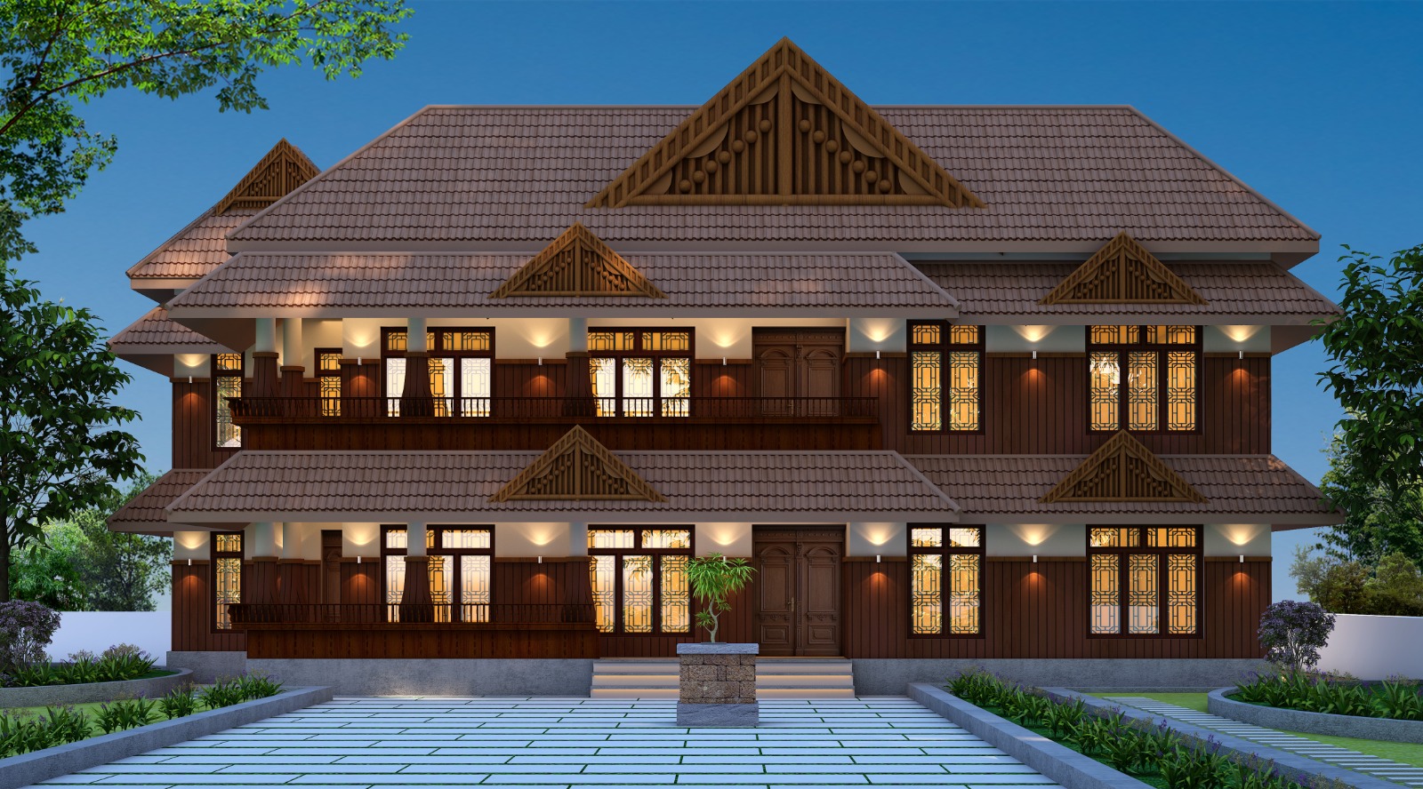 Chethan Side Elevation Evening View